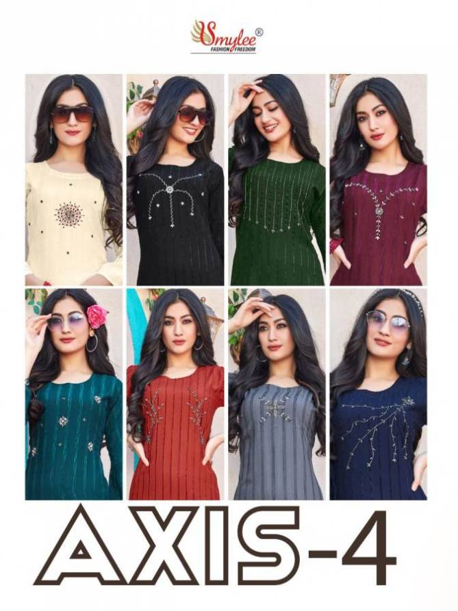 Smylee Axis 4 Fancy Party Wear Rayon Lining Designer Kurti Collection